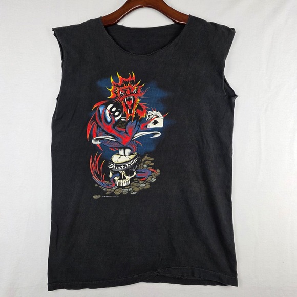Other - Vintage 1987 Great White Bite Back Tour Shirt Mens Black Cut Off Muscle Tee 80s